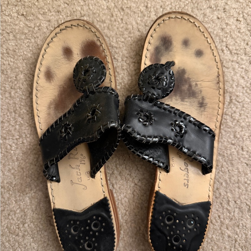 Jack Rogers Black and Tan Women's Sandals